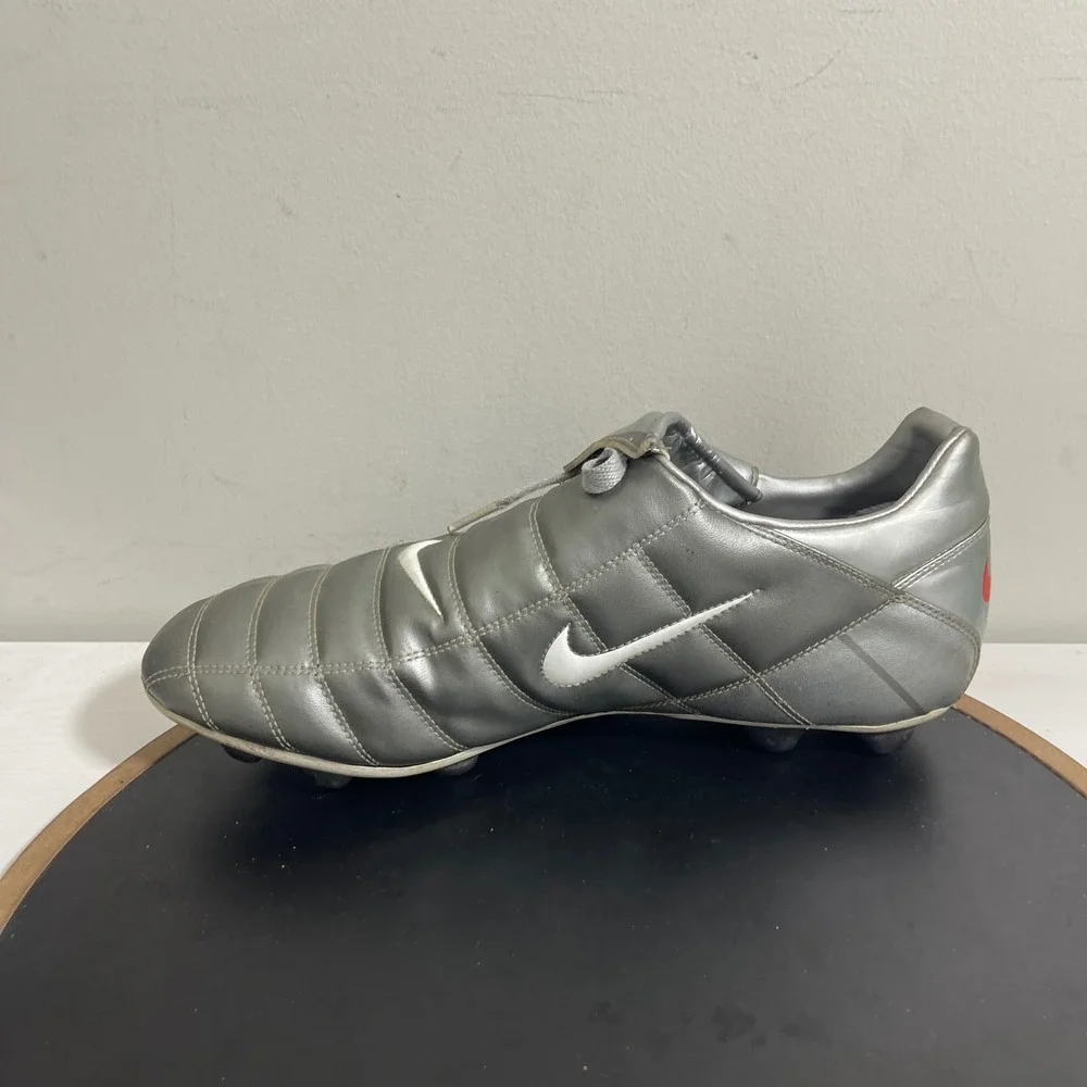 Nike Total 90 III FG Soccer Cleats US 13 Silver White Red Accents Football Shoes